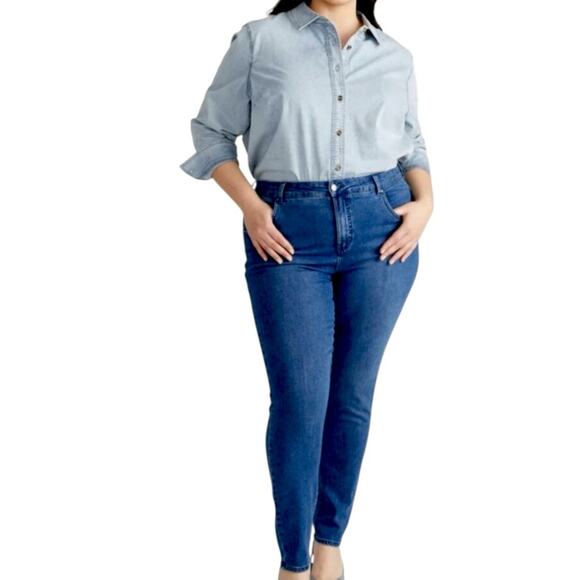 Universal Standard Jeans High Rise Slim Skinny Ankle Medium Wash Women’s Size 20 - Picture 1 of 8